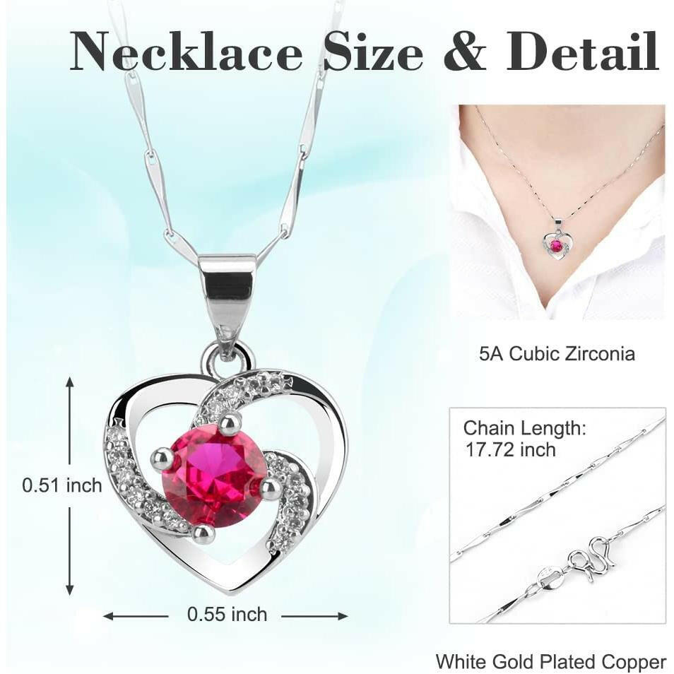 Eternal Rose Gift Box with Heart Necklace - Crazy Productz