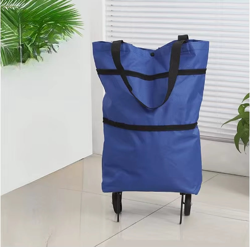 Home Utility Trolley Retractable Tug Bag Supermarket Shopping Bag Shopping Cart Folding Wheels Shopping Bag