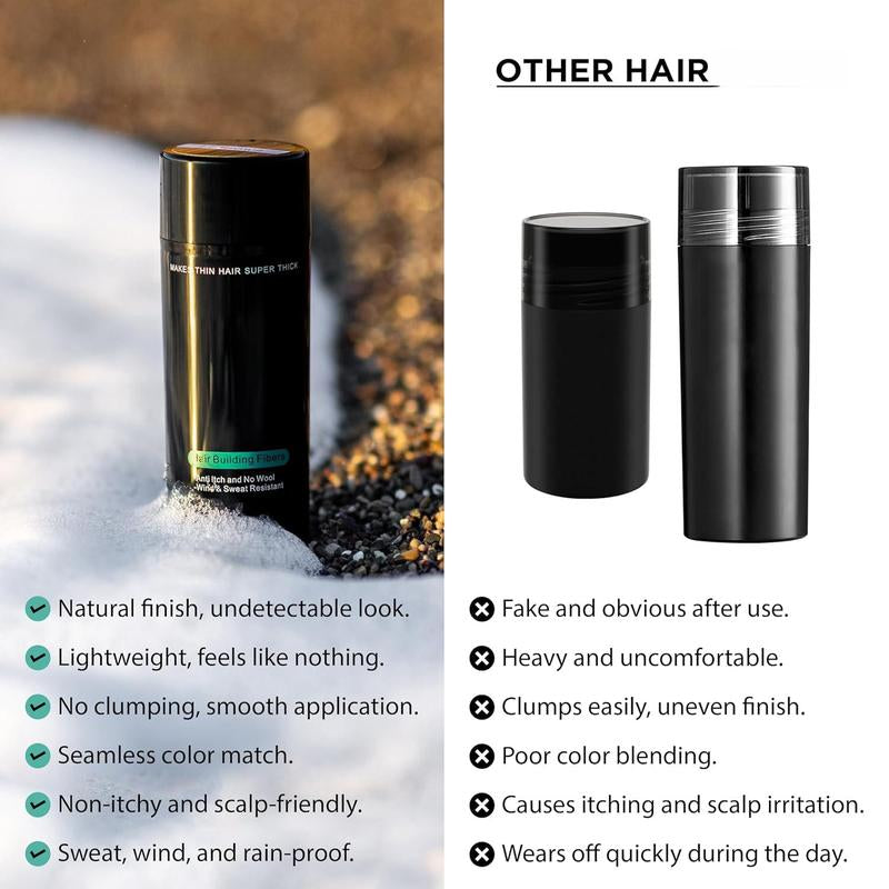 THICK FIBER Hair Fibers for Thinning &Amp; Bald Spots (DARK BROWN) - 25G Bottle Conceals Loss in Seconds Powder Women Men