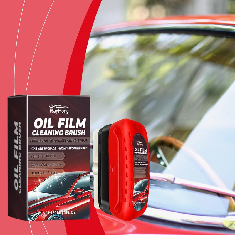 Automotive Oil Film Cleaning Brush, Car Glass Oil Film Cleaner, Anti-Rain Fog Car Glass Cleaner, Car Windshield Cleaner for Improved Clarity and Visibility