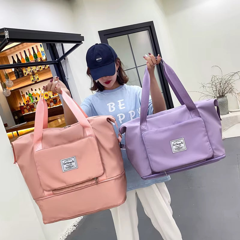 Foldable Large Capacity Storage Folding Bag Travel Bags Tote Carry on Luggage Handbag Waterproof Duffel Women Shoulder Bags