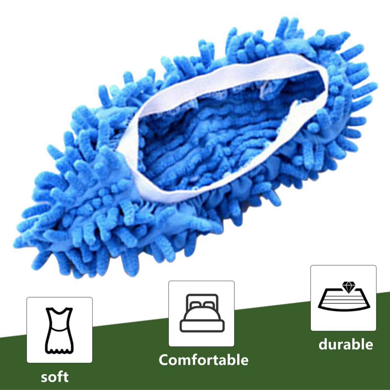 Chenille Dust Mop Slippers 2Pcs-Foot Socks Mop Caps Multi-Function Floor Cleaning Lazy Shoe Covers Dust Hair Cleaner