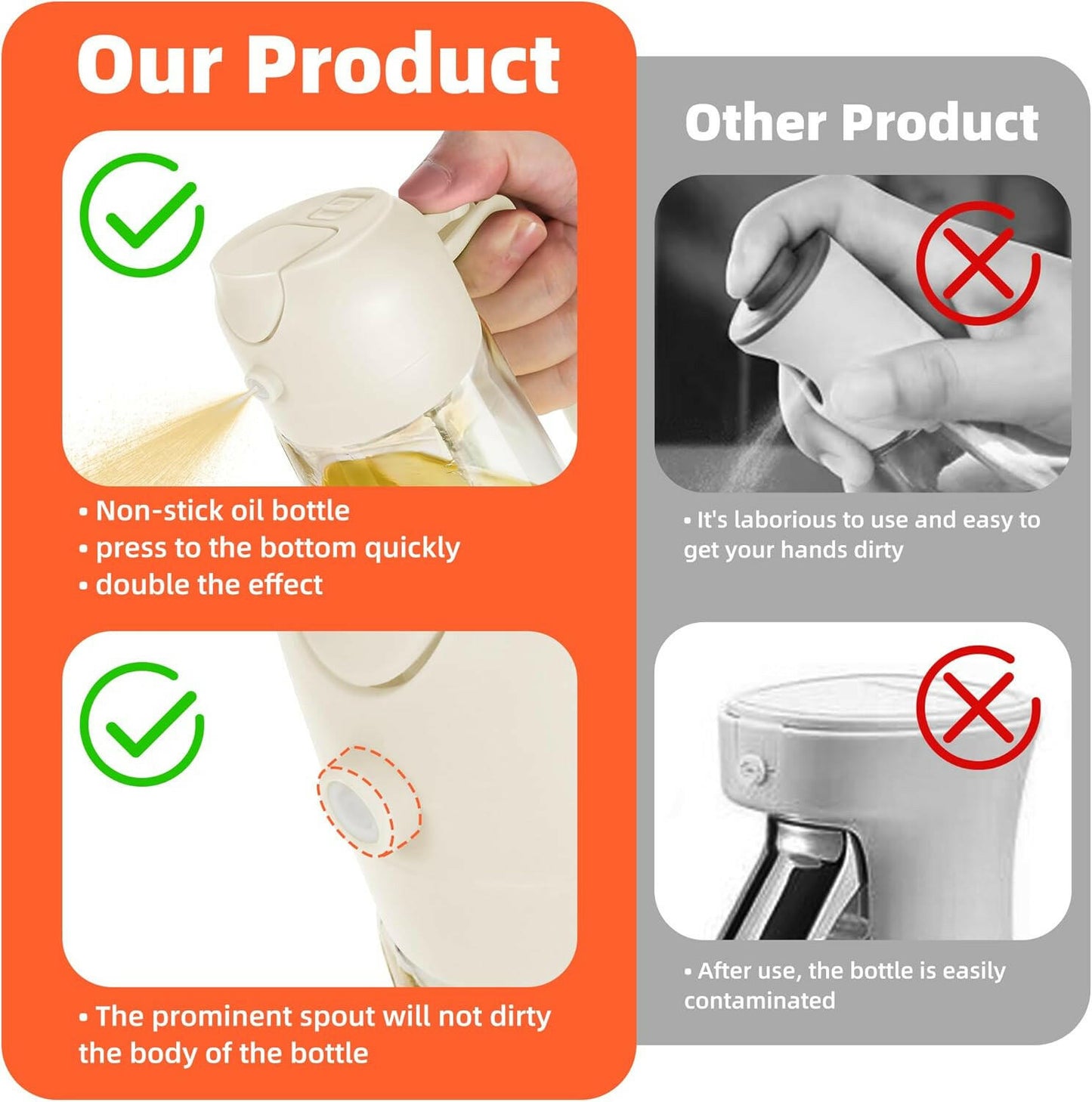 2-in-1 Glass Oil Dispenser and Sprayer - Crazy Productz