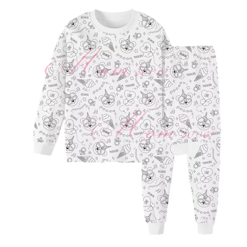 DIY Pajamas Kids Sketch Colorful Pajama Set Kids Art Color Your Own Pajama Handicraft Toys DIY Kid Crafts for Kids Boys Girls