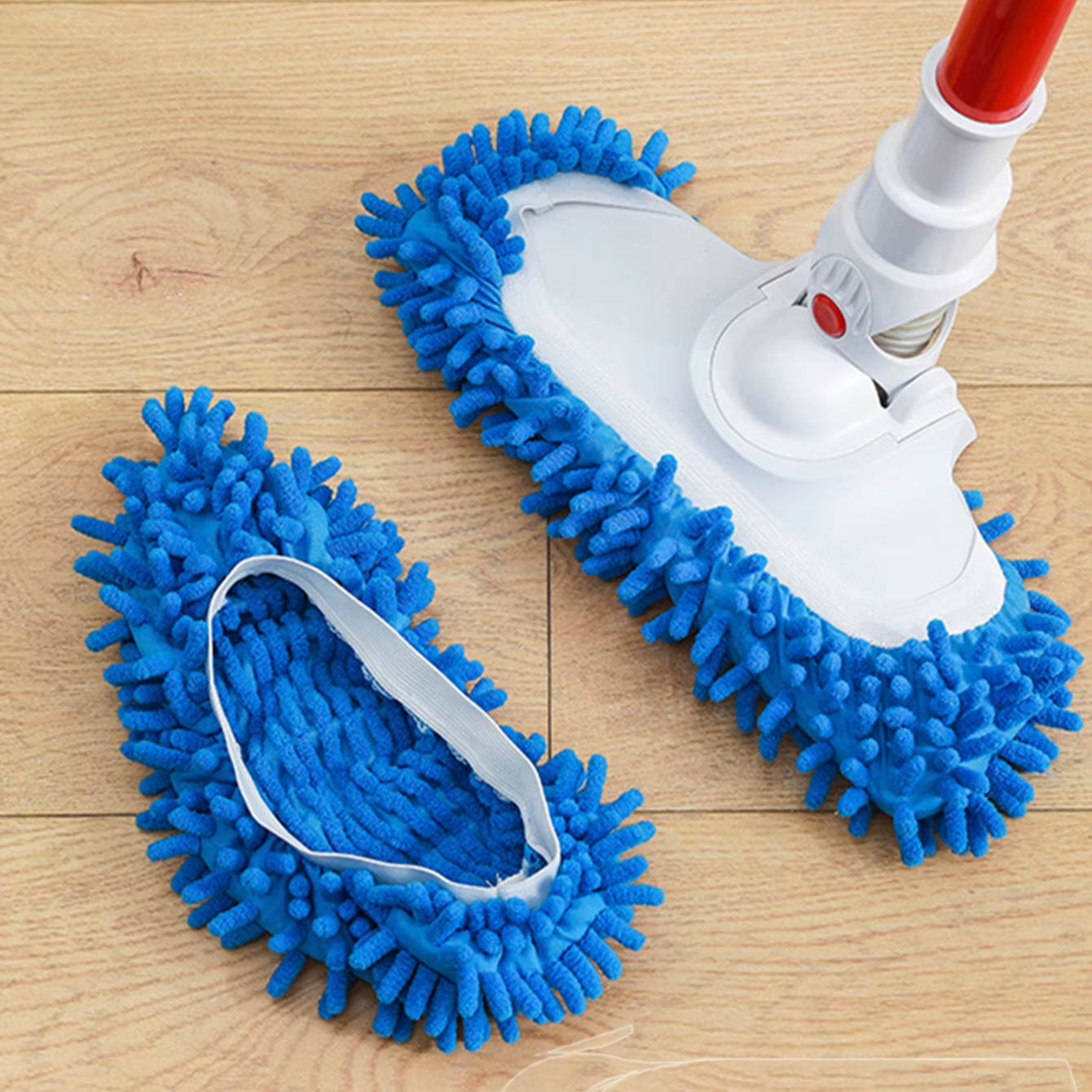 Chenille Dust Mop Slippers 2Pcs-Foot Socks Mop Caps Multi-Function Floor Cleaning Lazy Shoe Covers Dust Hair Cleaner