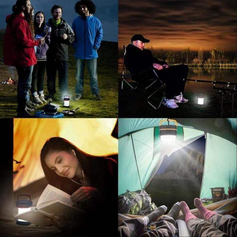 Foldable Solar & USB Charging Camping Lantern, Mini Collapsible Waterproof Hanging Light, Portable Light for Indoor Outdoor Camping Use