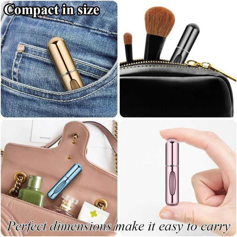4PCS 5Ml Refillable Perfume Atomizer | Tsa-Approved Travel Spray Bottle, Leak-Proof Continuous Mist for Cologne & Body Mists – Mini Decanter Gift Set for Men (Fall/Holiday Essentials