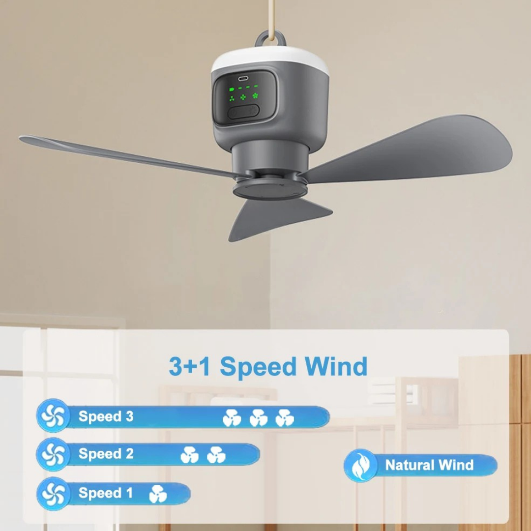 Portable Camping Fan with Light