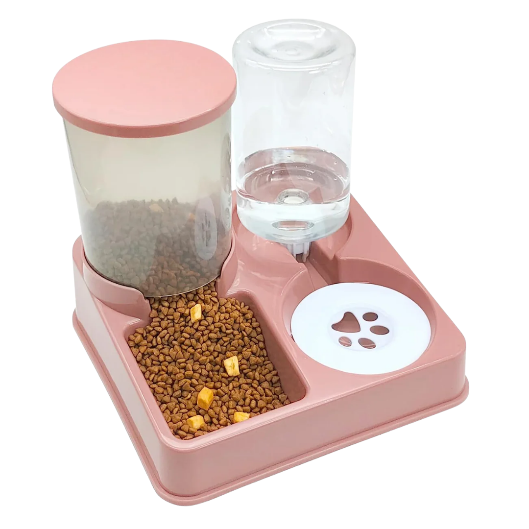 Distributeur automatique de nourriture pour animaux 2-en-1