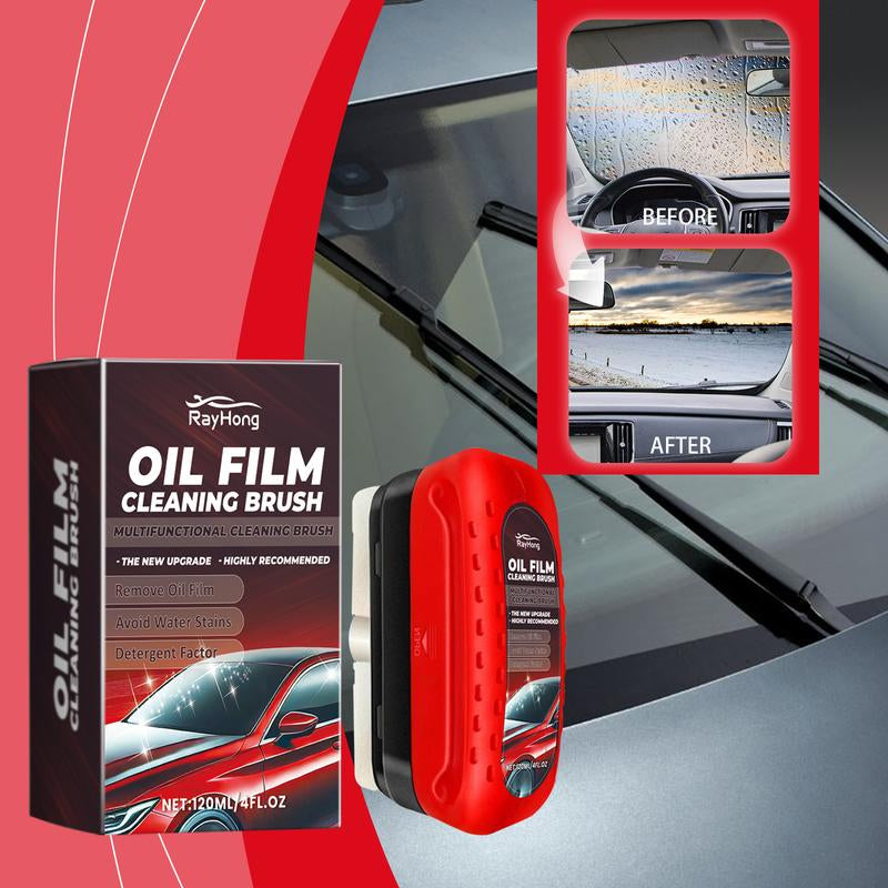 Automotive Oil Film Cleaning Brush, Car Glass Oil Film Cleaner, Anti-Rain Fog Car Glass Cleaner, Car Windshield Cleaner for Improved Clarity and Visibility
