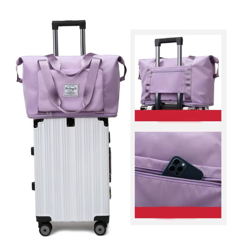 Foldable Large Capacity Storage Folding Bag Travel Bags Tote Carry on Luggage Handbag Waterproof Duffel Women Shoulder Bags