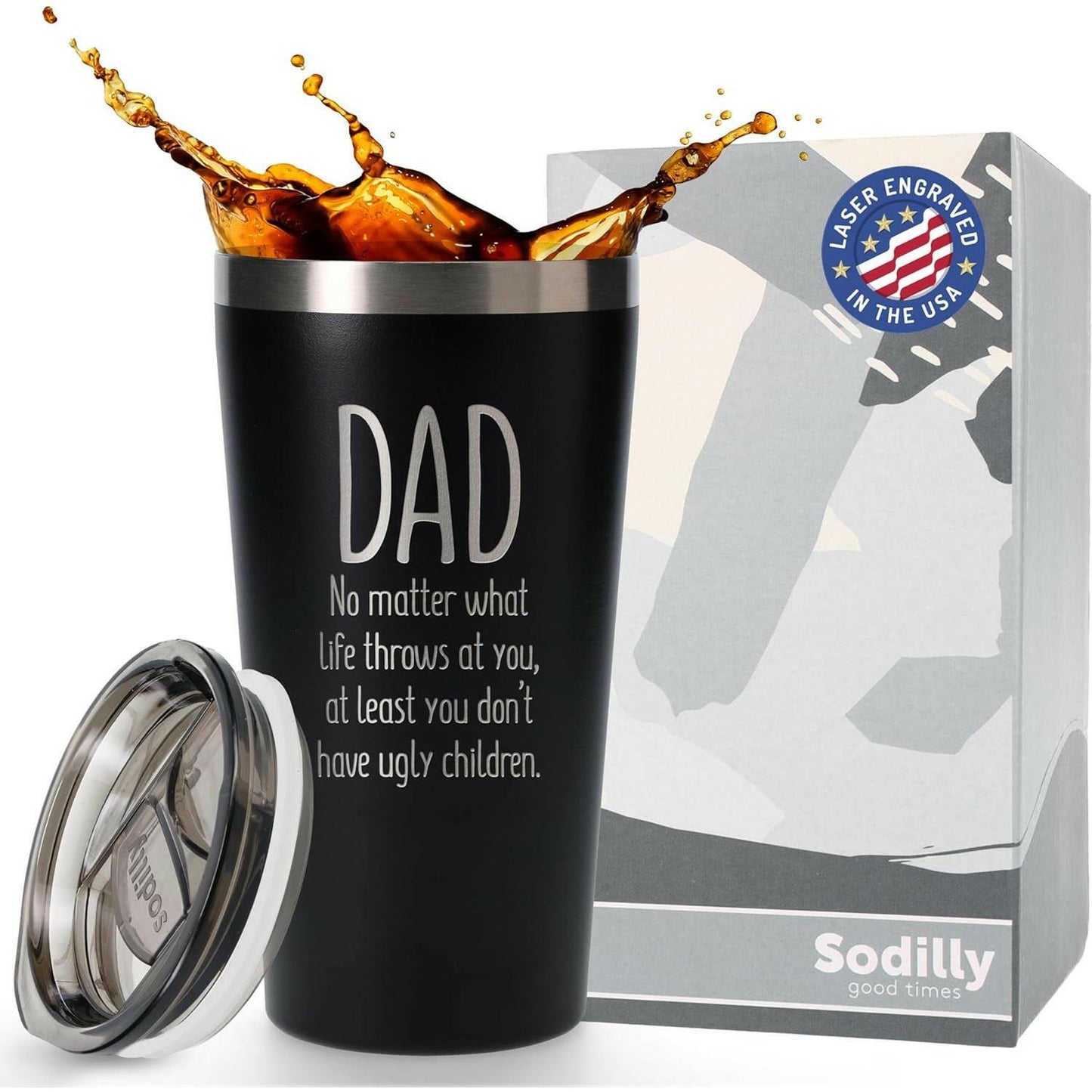 Funny Coffee Tumbler for Dad - 16 Oz - Crazy Productz