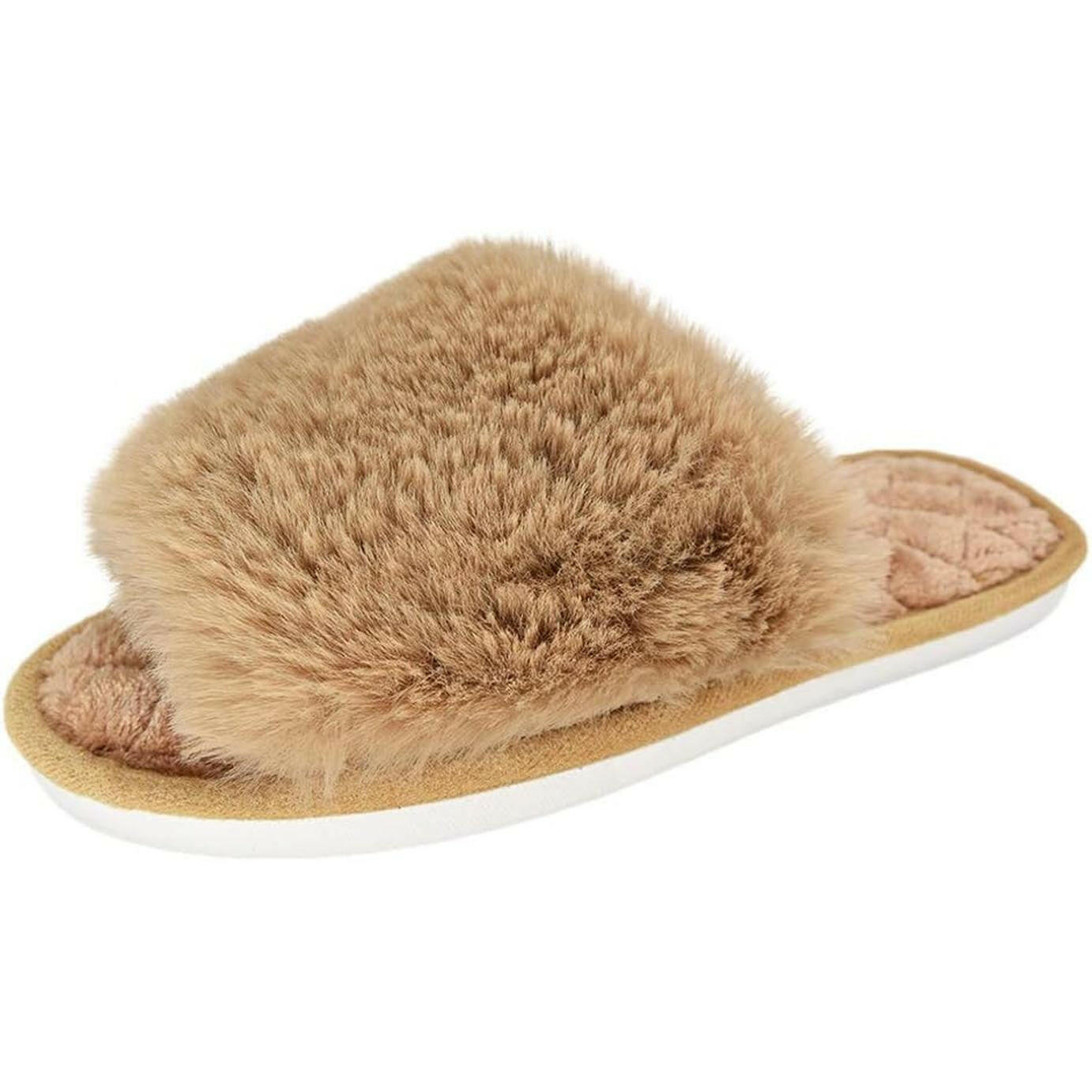 Fuzzy Fur Flat Slippers - Crazy Productz