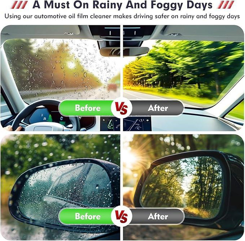 Automotive Oil Film Cleaning Brush, Car Glass Oil Film Cleaner, Anti-Rain Fog Car Glass Cleaner, Car Windshield Cleaner for Improved Clarity and Visibility