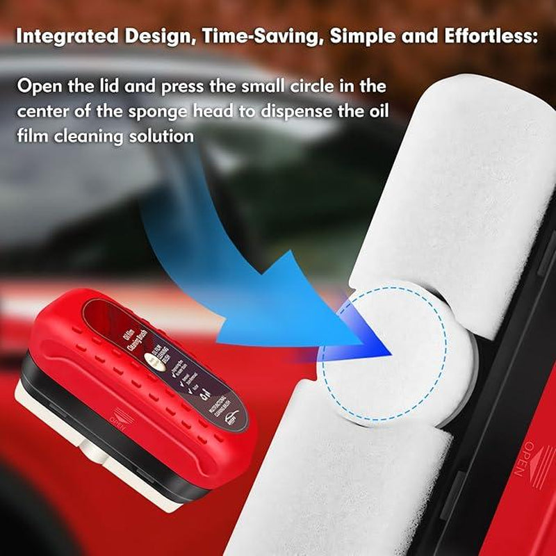 Automotive Oil Film Cleaning Brush, Car Glass Oil Film Cleaner, Anti-Rain Fog Car Glass Cleaner, Car Windshield Cleaner for Improved Clarity and Visibility