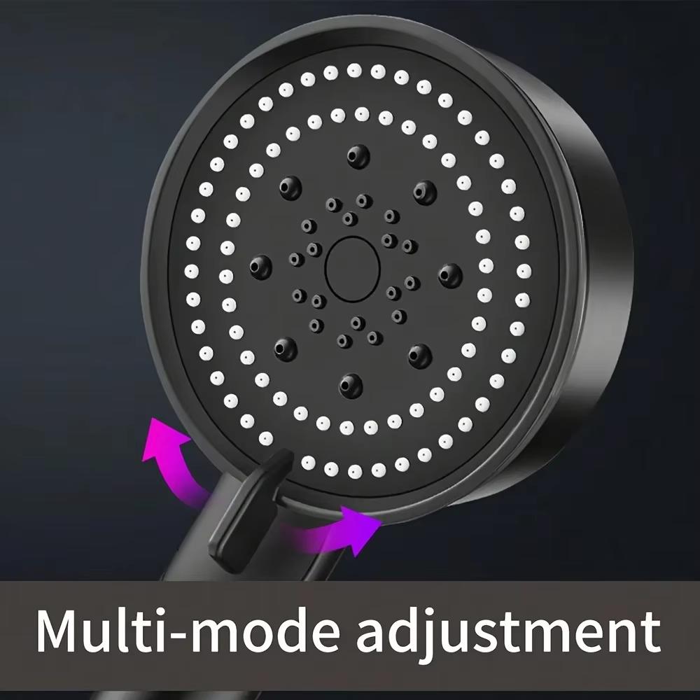 8 Modes High-Pressure Shower Head Fall Resistance Black Handheld Showerhead Water Saving Bathroom Shower Accessories Does not apply