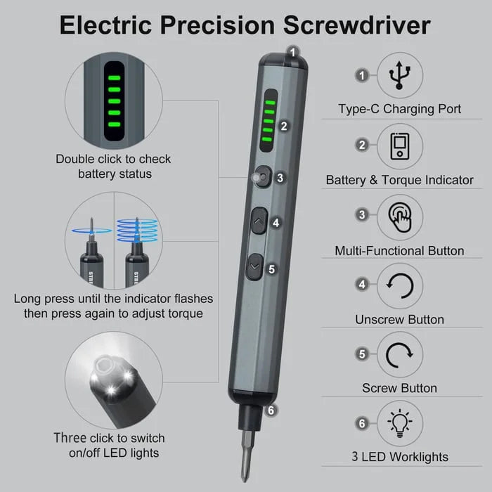75-In-1 Precision Electric Screwdriver Set