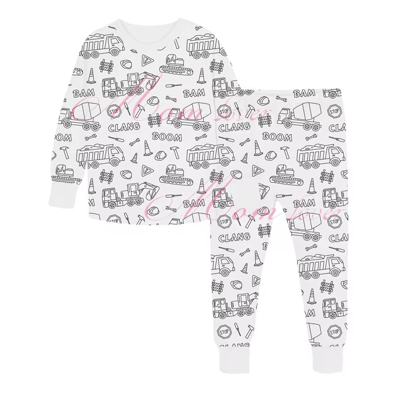 Colorable Kids Pajama Set - Crazy Productz