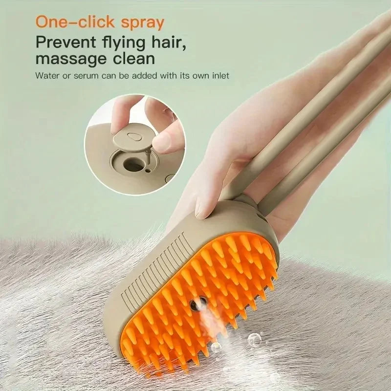 Pet Grooming Steam Brush