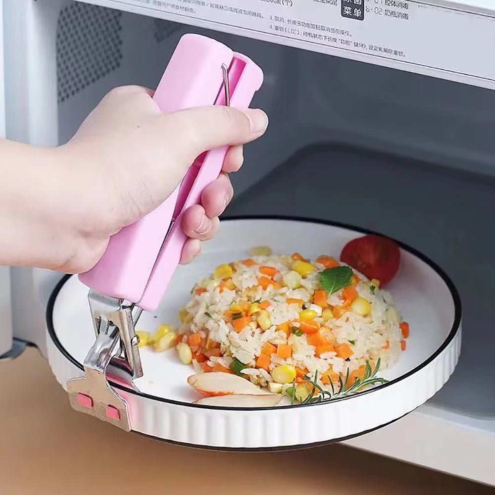 Anti-Scalding Clip Disc Lifter Steamer Clamp Silicone Gloves Microwave Oven Tray Non-Slip Pan Gripper Kitchen Accessories