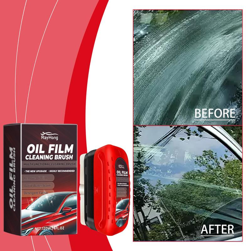Automotive Oil Film Cleaning Brush, Car Glass Oil Film Cleaner, Anti-Rain Fog Car Glass Cleaner, Car Windshield Cleaner for Improved Clarity and Visibility
