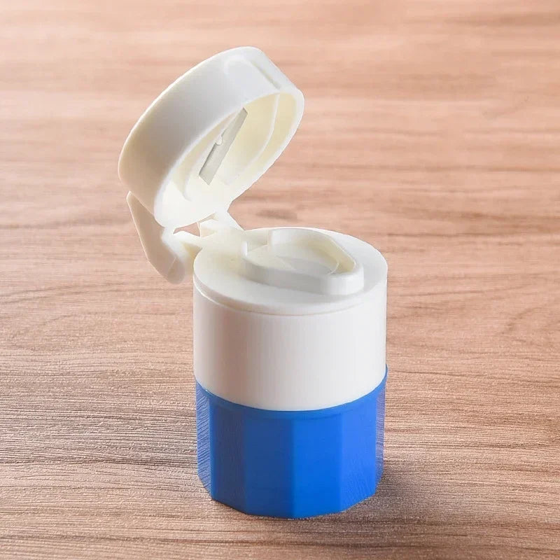 4 in 1 Portable 4 Layer Powder Tablet Grinder Powder Pill Cutter Medicine Splitter Box Storage Crusher Portable Pill Box