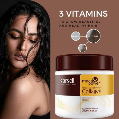 Karseell Collagen Hair Mask + Argan Oil Set for All Hair Types