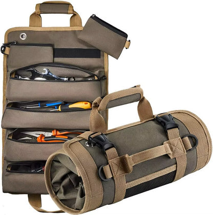 Multi-Purpose Hardware Tool Bag Professional Multi-Pocket Rolled Portable Storage Bag Rolled Waterproof Storage Bag Pliers Wrenc