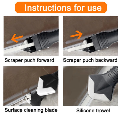 5 in 1 Silicone Scraper Sealant Smooth Remover Tool Set Caulking Finisher Smooth Grout Kit Floor Mould Removal Hand Tools Set