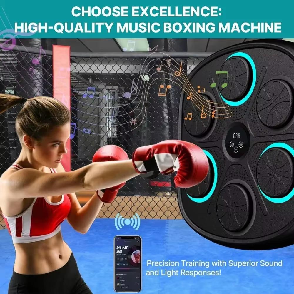 Smart Music Boxing Machine: Home Wall-Mounted Training Gear - Bluetooth Interactive Fun - Fitness and Reflex Improvement Boxing Does not apply