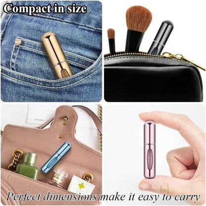 4PCS 5Ml Refillable Perfume Atomizer | Tsa-Approved Travel Spray Bottle, Leak-Proof Continuous Mist for Cologne & Body Mists – Mini Decanter Gift Set for Men (Fall/Holiday Essentials