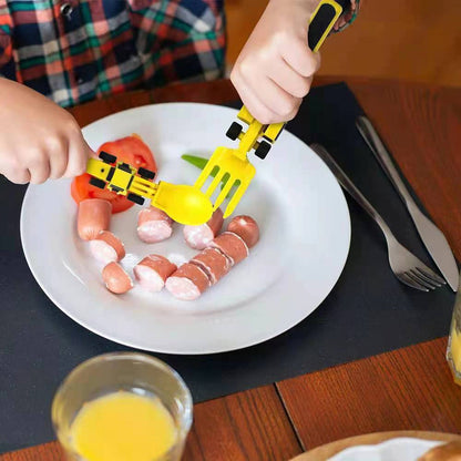 Kids' Construction Plate and Utensil Set
