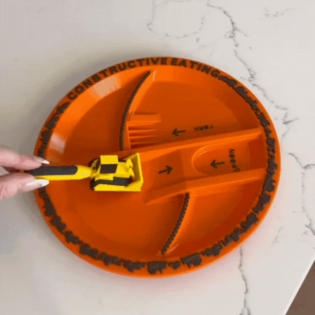 Kids' Construction Plate and Utensil Set
