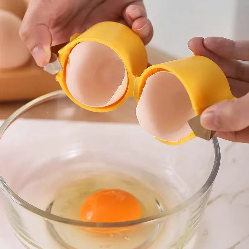 Hot Sale Egg Topper Shell Cutter Beater Raw Egg Cracker Separator Filter Egg Opener Yellow/Orange/Rose Red Kitchen Baking Tools