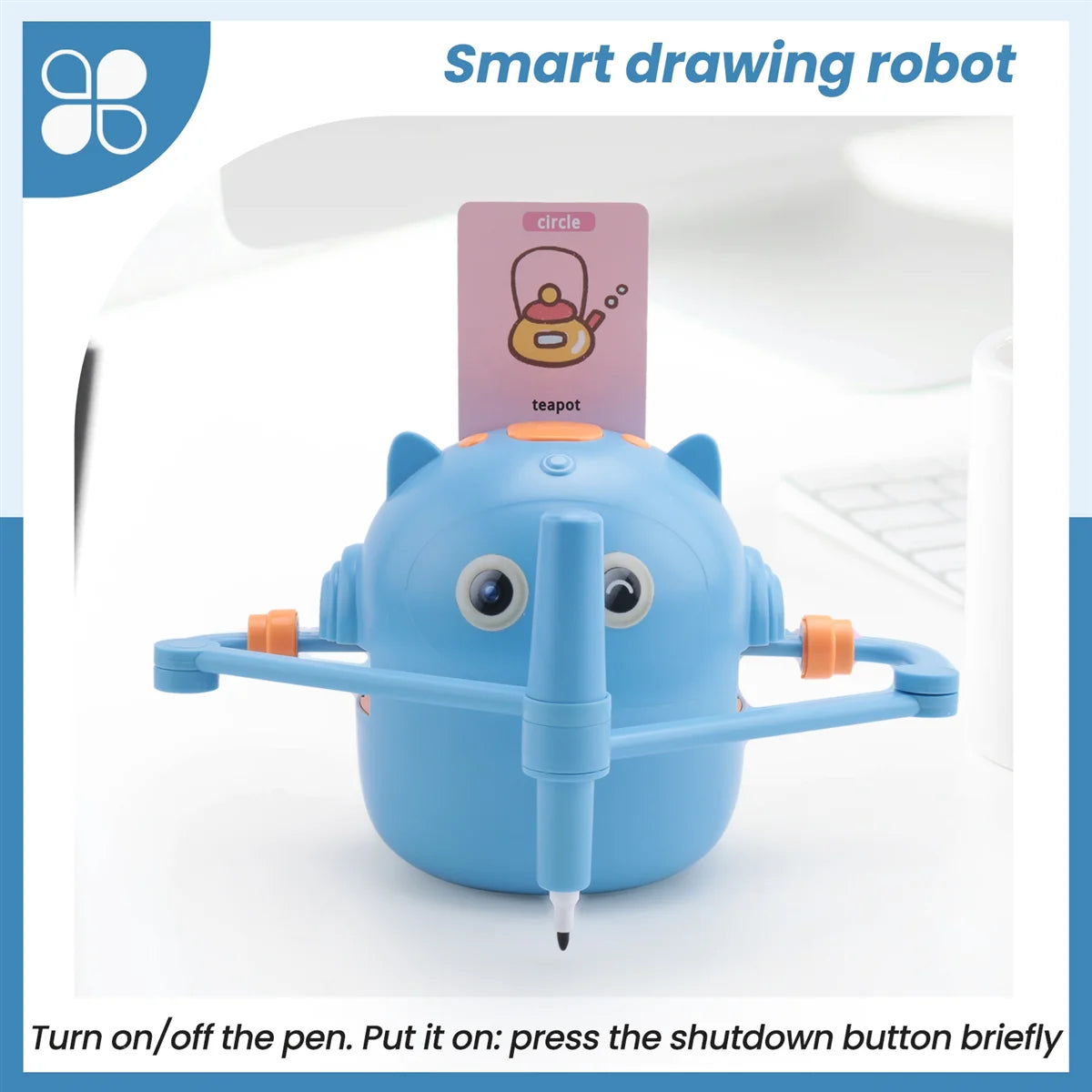 RISEN New Children'S Interactive Education Painting Robot -Montessori Learning Toys, with 100 Words Cards, Voice Interaction
