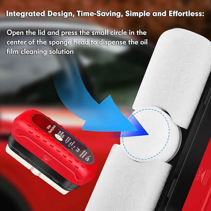 Automotive Oil Film Cleaning Brush, Car Glass Oil Film Cleaner, Anti-Rain Fog Car Glass Cleaner, Car Windshield Cleaner for Improved Clarity and Visibility