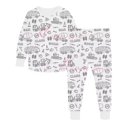 DIY Pajamas Kids Sketch Colorful Pajama Set Kids Art Color Your Own Pajama Handicraft Toys DIY Kid Crafts for Kids Boys Girls
