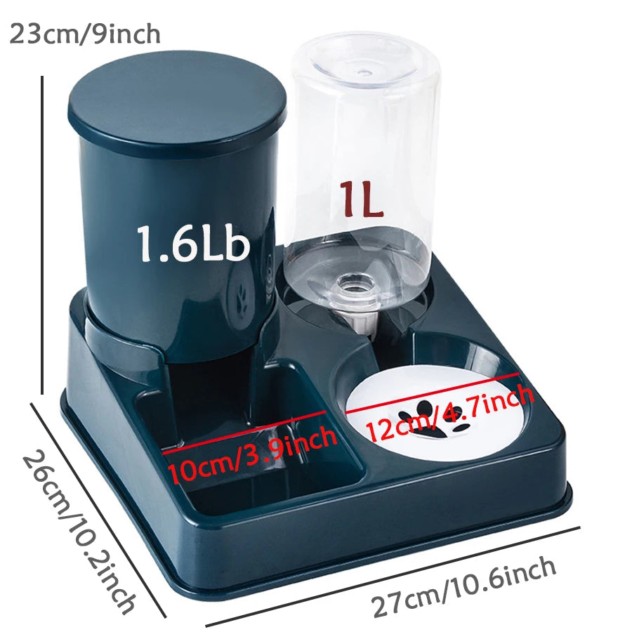 Distributeur automatique de nourriture pour animaux 2-en-1
