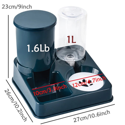 Distributeur automatique de nourriture pour animaux 2-en-1