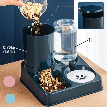 Distributeur automatique de nourriture pour animaux 2-en-1