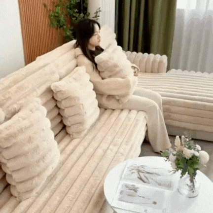 Rabbit Plush Sofa Cushion Covers